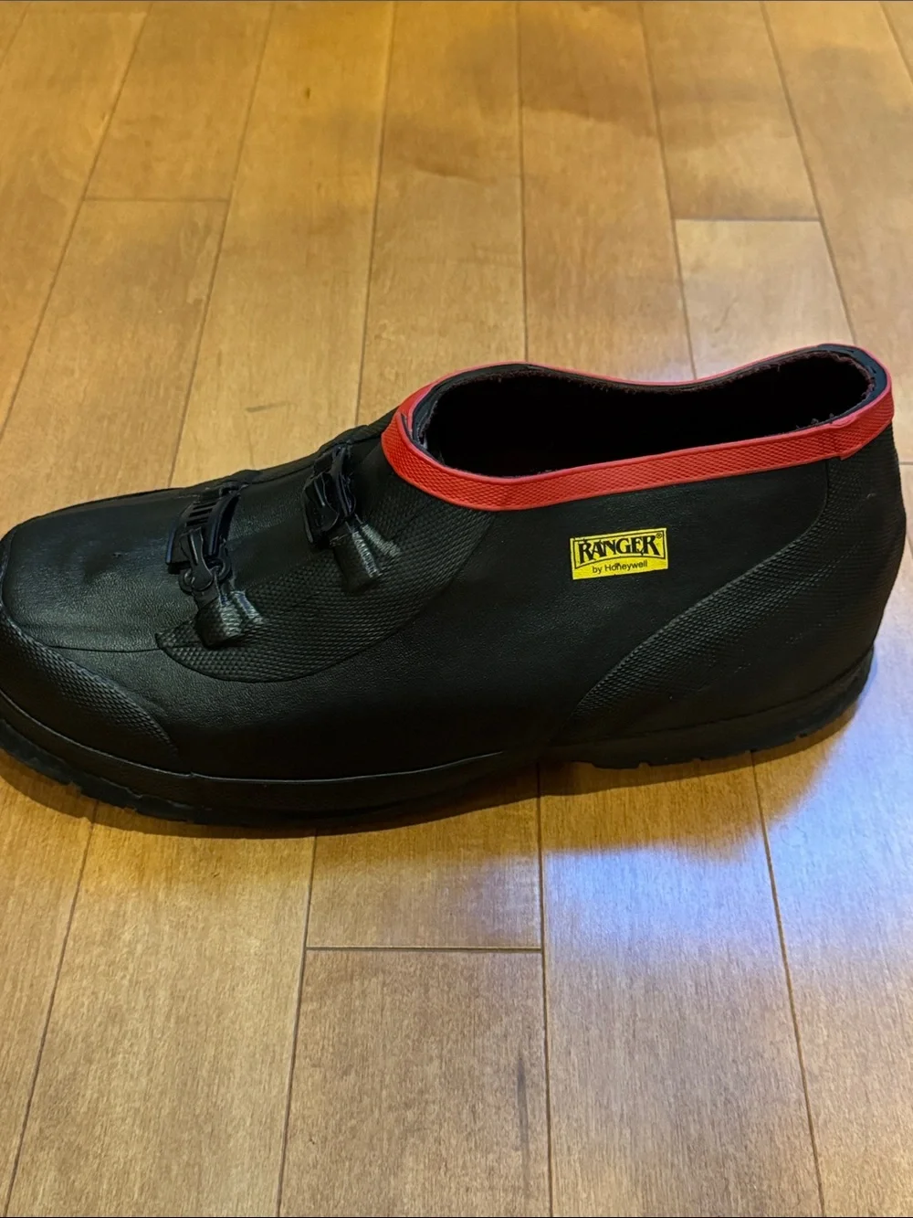 Ranger by Honeywell Black Waterproof Slip-On Shoes with Red Trim in 12